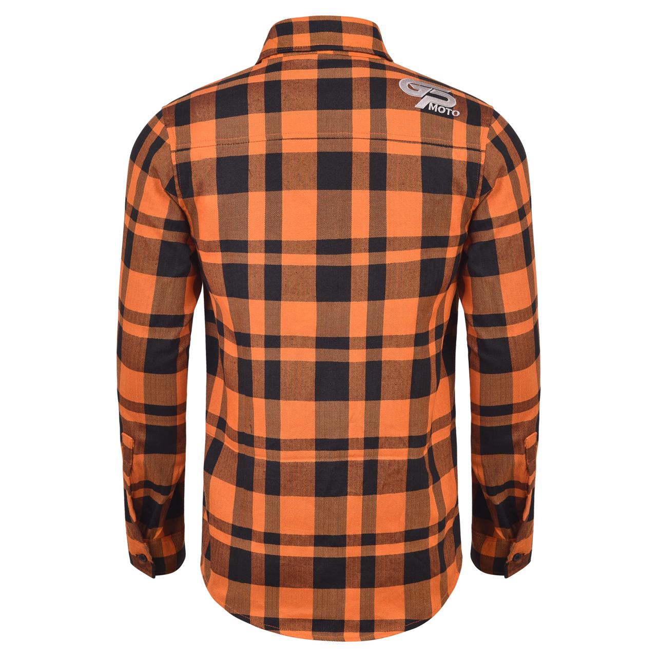 The New Orange And Black Hairing Bone Flannel (Hidden Snap Collor)