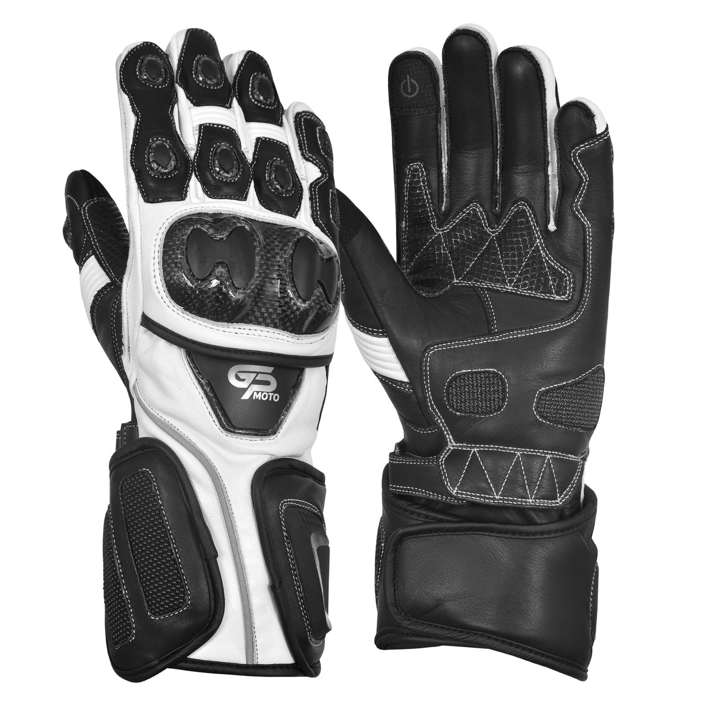 APEX MOTERBIKE RACING GLOVES (WHITE)