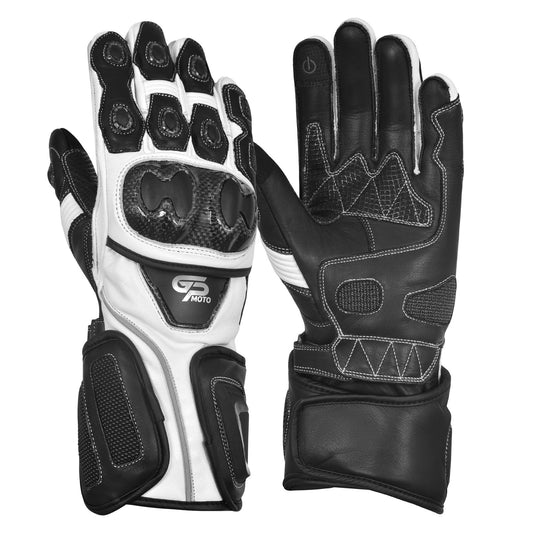 APEX MOTERBIKE RACING GLOVES (WHITE)