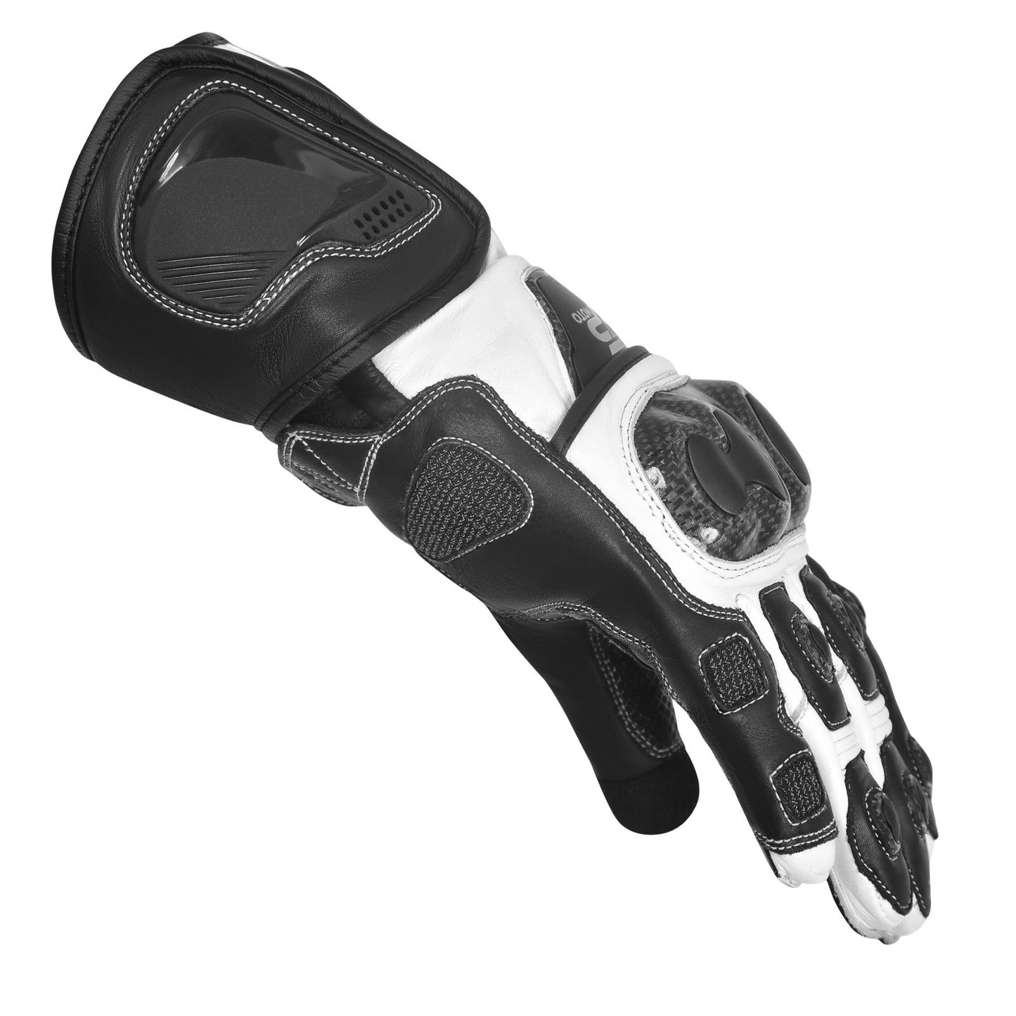 APEX MOTERBIKE RACING GLOVES (WHITE)