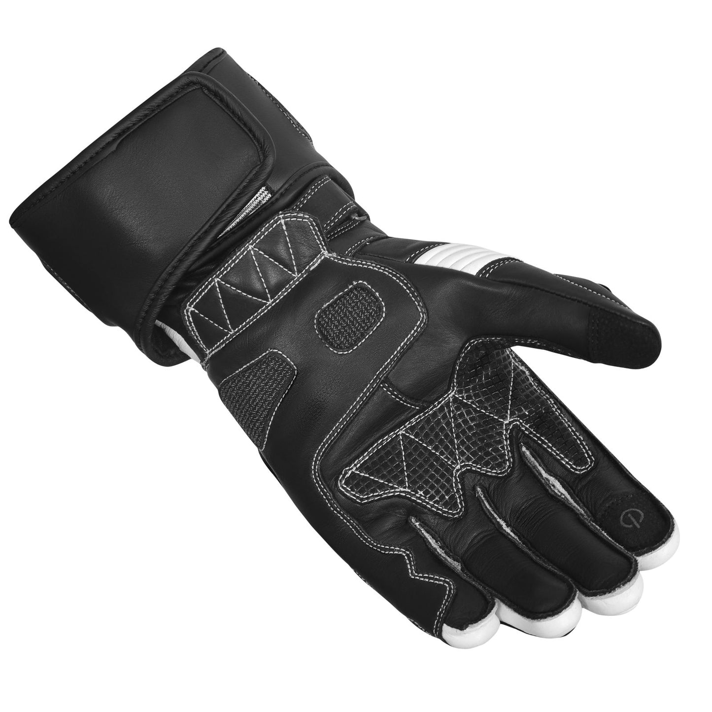 APEX MOTERBIKE RACING GLOVES (WHITE)