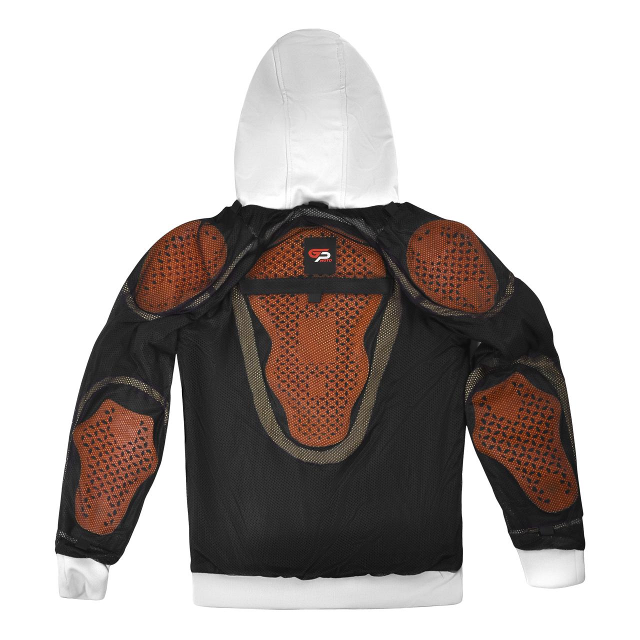 Flex Sheild Armoured Hoodies White   (CE Padding)